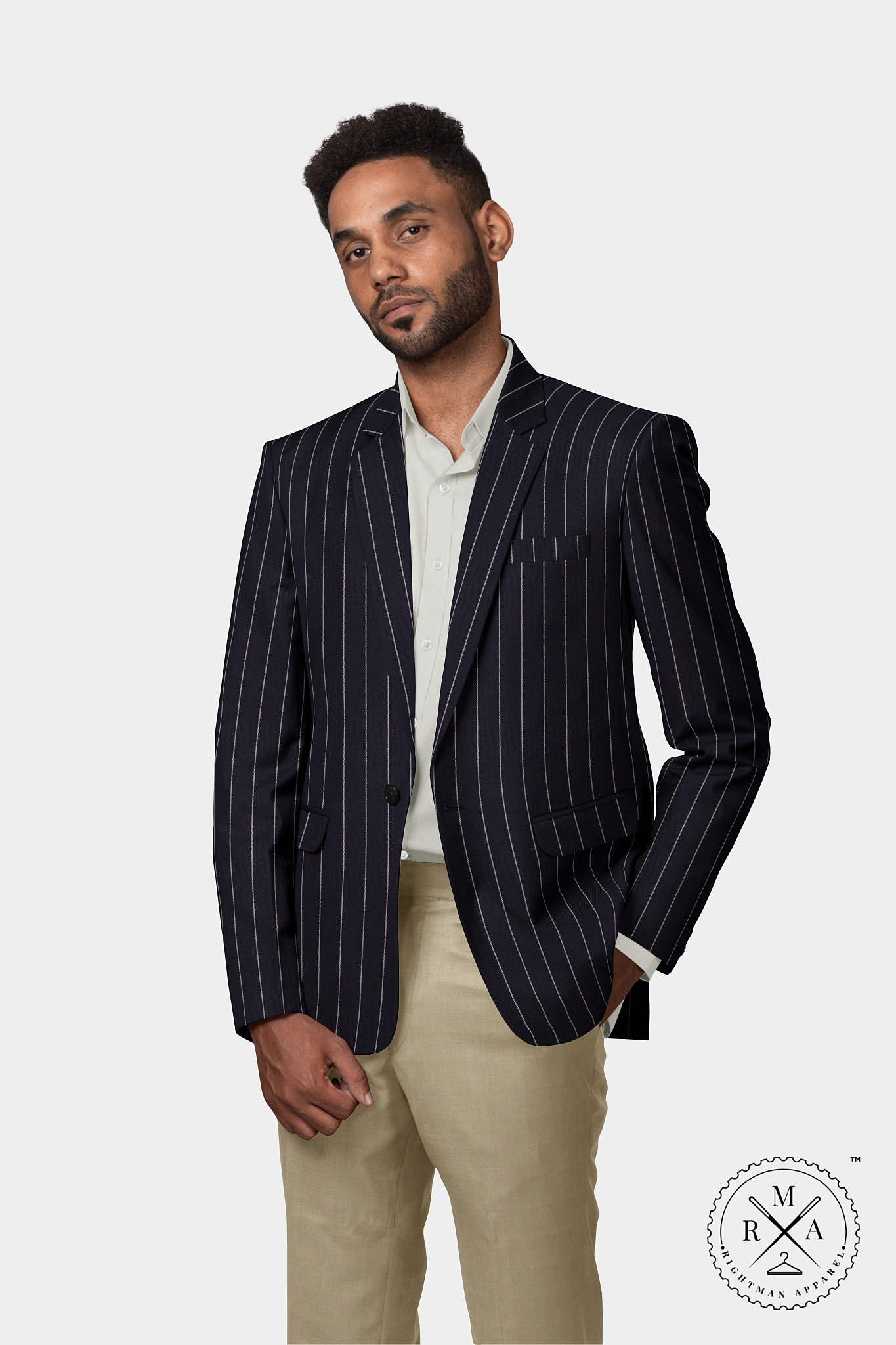 Blazer with striped on sale lining